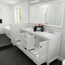 Modern Fittings Caroline Avenue 72" Double Bath Vanity with Calacatta Quartz Top and Square Sinks Faucets