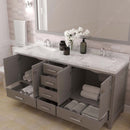Modern Fittings Caroline Avenue 72" Double Bath Vanity with Cultured Marble Quartz Top and Square Sinks