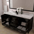 Modern Fittings Caroline Avenue 72" Double Bath Vanity with Cultured Marble Quartz Top and Square Sinks