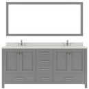 Modern Fittings Caroline Avenue 72" Double Bath Vanity with Quartz Top and Square Sinks