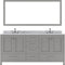 Modern Fittings Caroline Avenue 72" Double Bath Vanity with Marble Top and Square Sinks Faucets