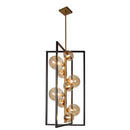 Dainolite 9 Light Halogen Pendant Mb & Vb W/ Champagne Glass GLA-309P-MB-VB