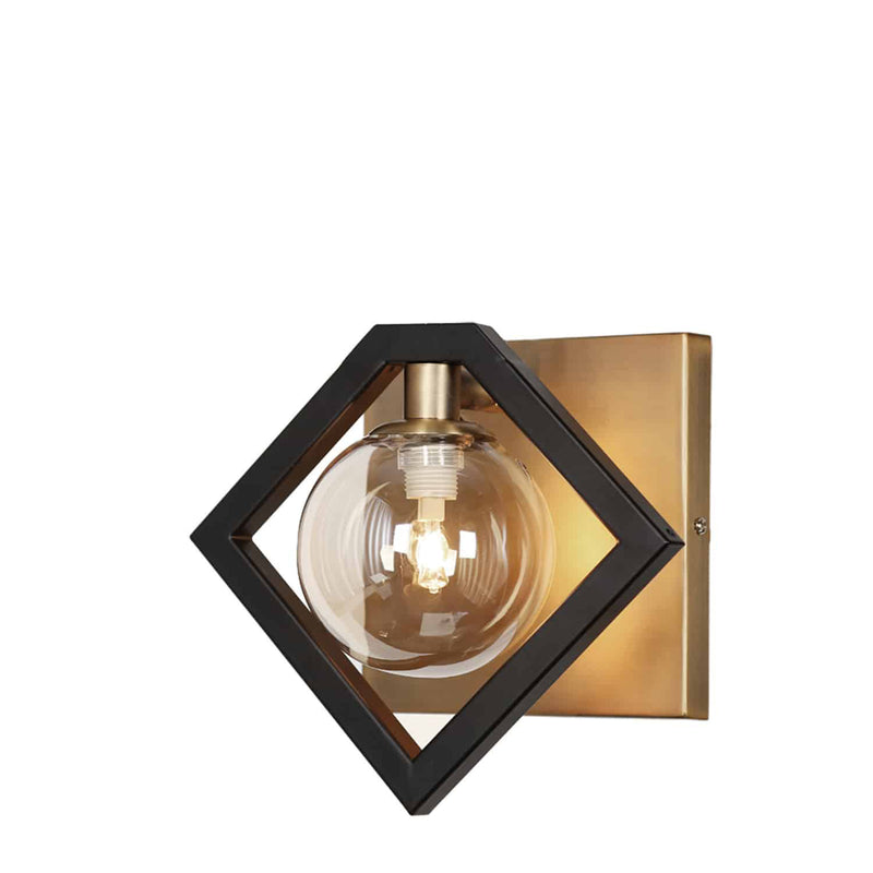 Dainolite 1 Light Halgn Wall Sconce Mb & Vb W/ Champagne Glass GLA-91W-MB-VB