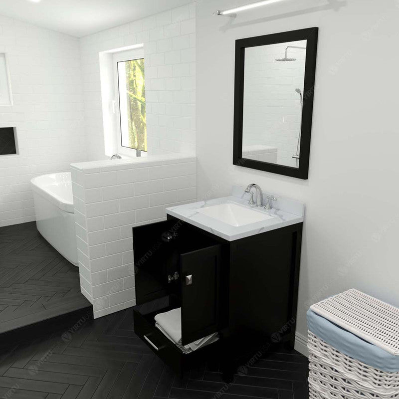 Modern Fittings Caroline Avenue 24" Single Bath Vanity with Calacatta Quartz Top and Square Sink