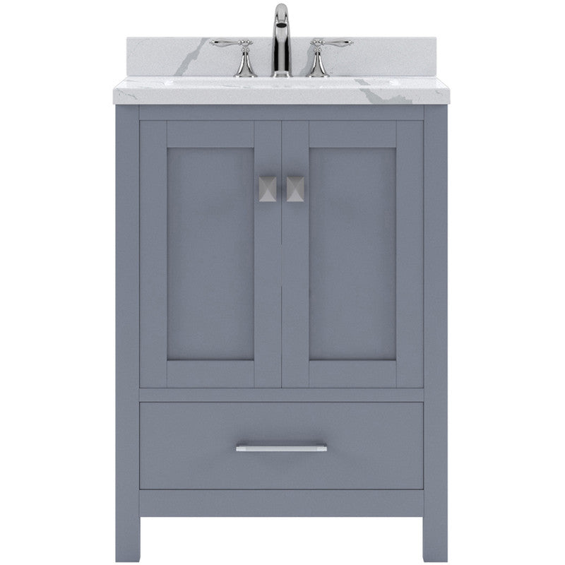 Modern Fittings Caroline Avenue 24" Single Bath Vanity with Calacatta Quartz Top and Square Sink