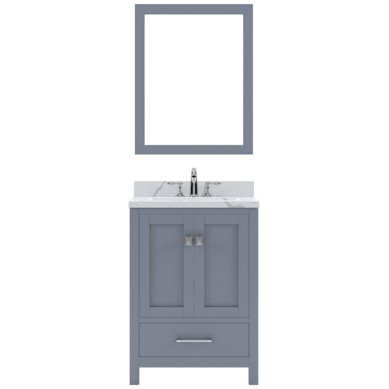 Modern Fittings Caroline Avenue 24" Single Bath Vanity with Calacatta Quartz Top and Square Sink