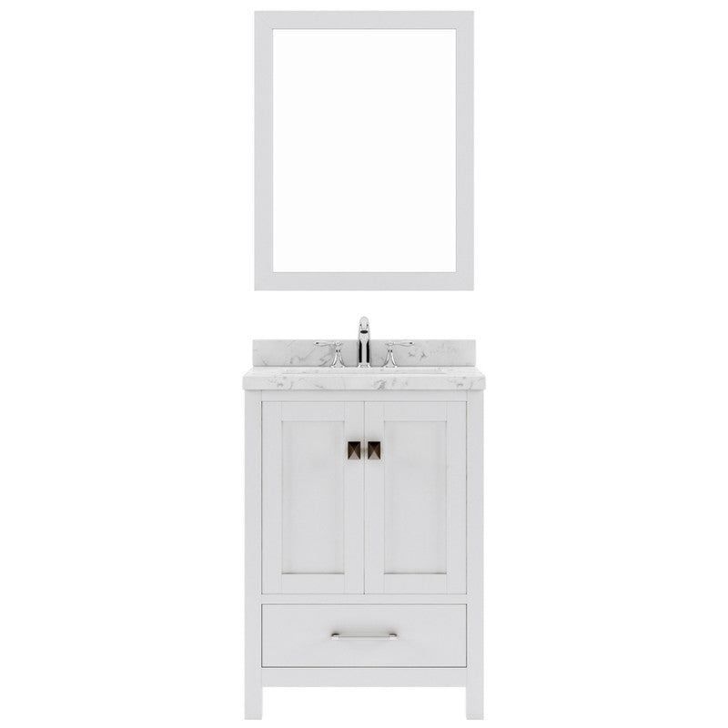 Modern Fittings Caroline Avenue 24" Single Bath Vanity with Cultured Marble Quartz Top and Round Sink