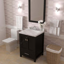 Modern Fittings Caroline Avenue 24" Single Bath Vanity with Cultured Marble Quartz Top and Square Sink