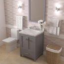 Modern Fittings Caroline Avenue 24" Single Bath Vanity with Cultured Marble Quartz Top and Square Sink