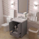 Modern Fittings Caroline Avenue 24" Single Bath Vanity with Cultured Marble Quartz Top and Square Sink