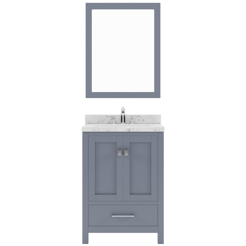 Modern Fittings Caroline Avenue 24" Single Bath Vanity with Cultured Marble Quartz Top and Square Sink Faucet