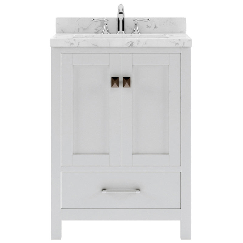 Modern Fittings Caroline Avenue 24" Single Bath Vanity with Cultured Marble Quartz Top and Square Sink