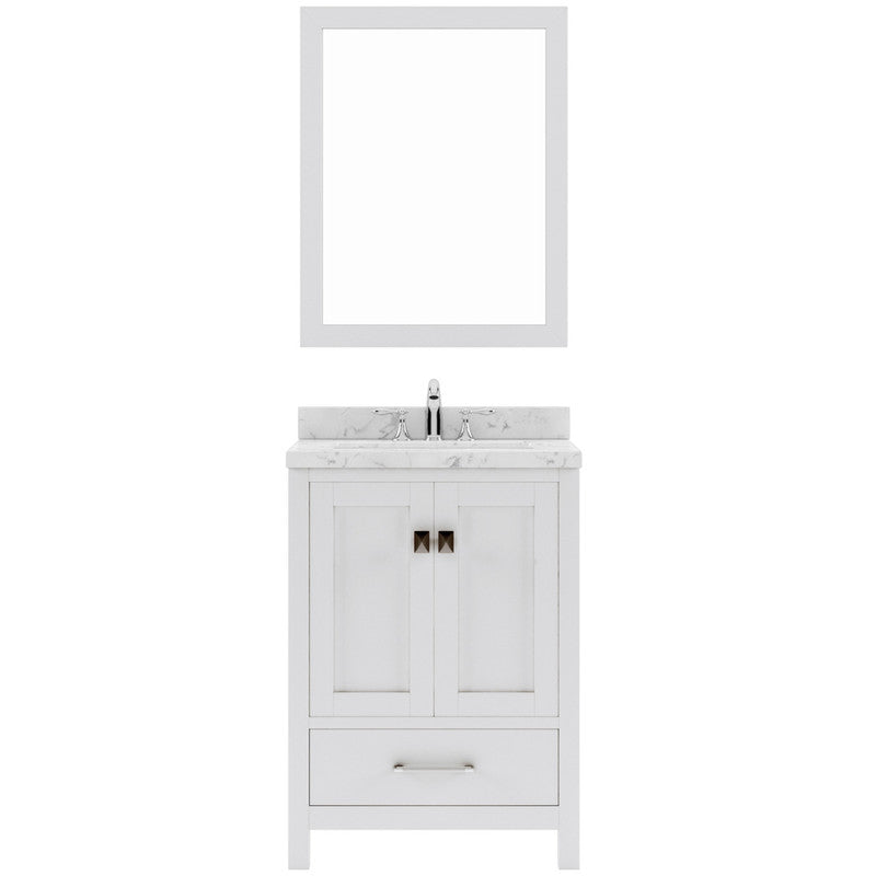 Modern Fittings Caroline Avenue 24" Single Bath Vanity with Cultured Marble Quartz Top and Square Sink