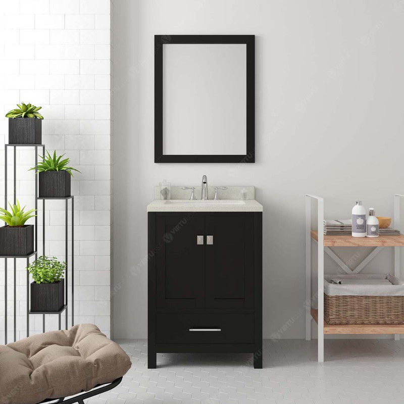 Modern Fittings Caroline Avenue 24" Single Bath Vanity with Quartz Top and Round Sink Faucet