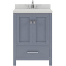 Modern Fittings Caroline Avenue 24" Single Bath Vanity with Quartz Top and Square Sink