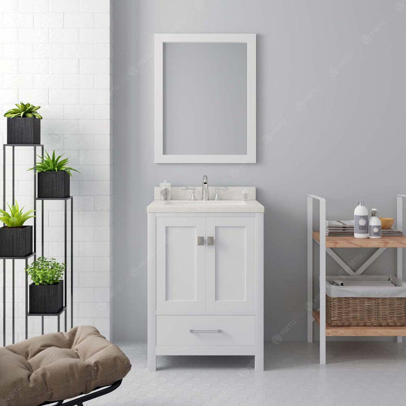 Modern Fittings Caroline Avenue 24" Single Bath Vanity with Quartz Top and Square Sink