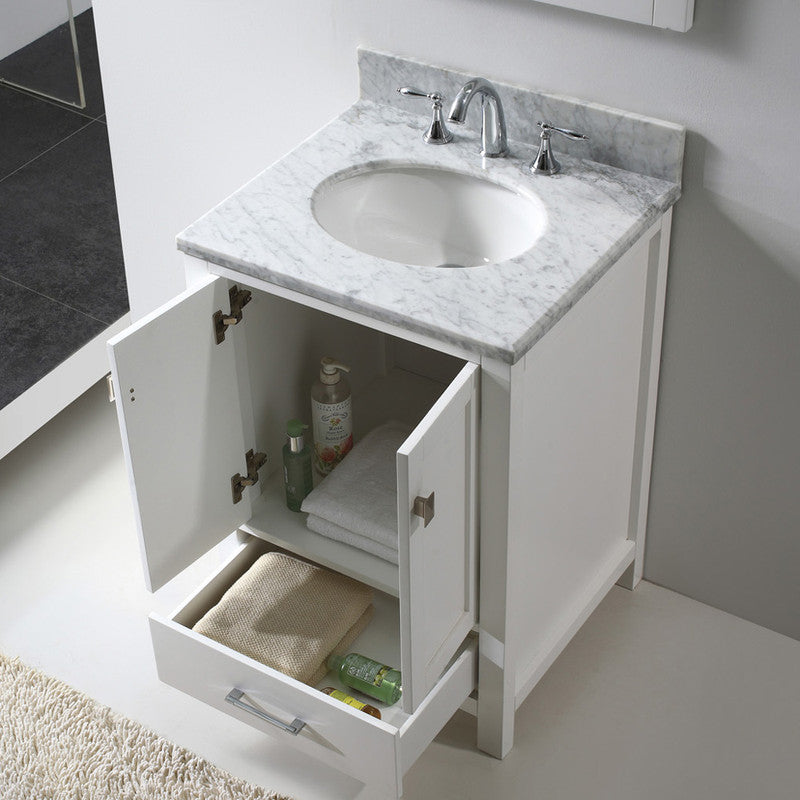 Modern Fittings Caroline Avenue 24" Single Bath Vanity with Marble Top and Round Sink Faucet