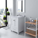 Modern Fitting Caroline Avenue 24" Single Bath Vanity with Marble Top and Square Sink Faucet