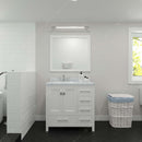 Modern Fittings Caroline Avenue 36" Single Bath Vanity with Calacatta Quartz Top and Round Sink