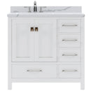 Modern Fittings Caroline Avenue 36" Single Bath Vanity with Calacatta Quartz Top and Round Sink