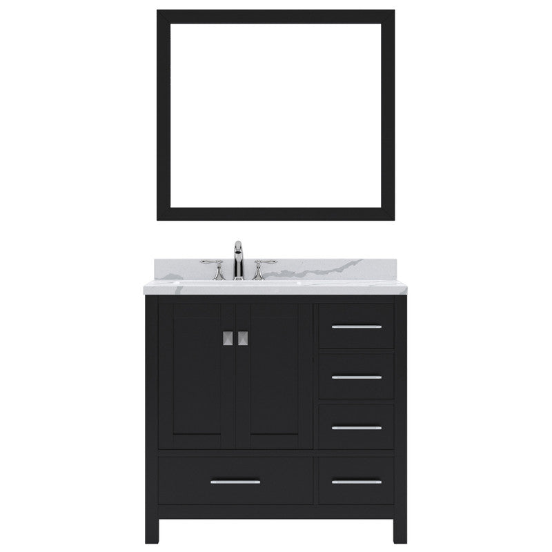 Modern Fittings Caroline Avenue 36" Single Bath Vanity with Calacatta Quartz Top and Square Sink 