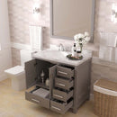 Modern Fittings Caroline Avenue 36" Single Bath Vanity with Cultured Marble Quartz Top and Round Sink Faucet