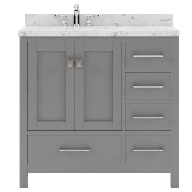 Modern Fittings Caroline Avenue 36" Single Bath Vanity with Cultured Marble Quartz Top and Round Sink