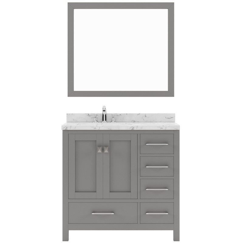 Modern Fittings Caroline Avenue 36" Single Bath Vanity with Cultured Marble Quartz Top and Round Sink