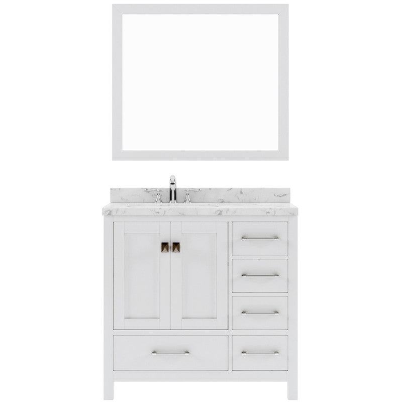 Modern Fittings Caroline Avenue 36" Single Bath Vanity with Cultured Marble Quartz Top and Round Sink Faucet