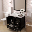 Modern Fittings Caroline Avenue 36" Single Bath Vanity with Cultured Marble Quartz Top and Square Sink Faucet