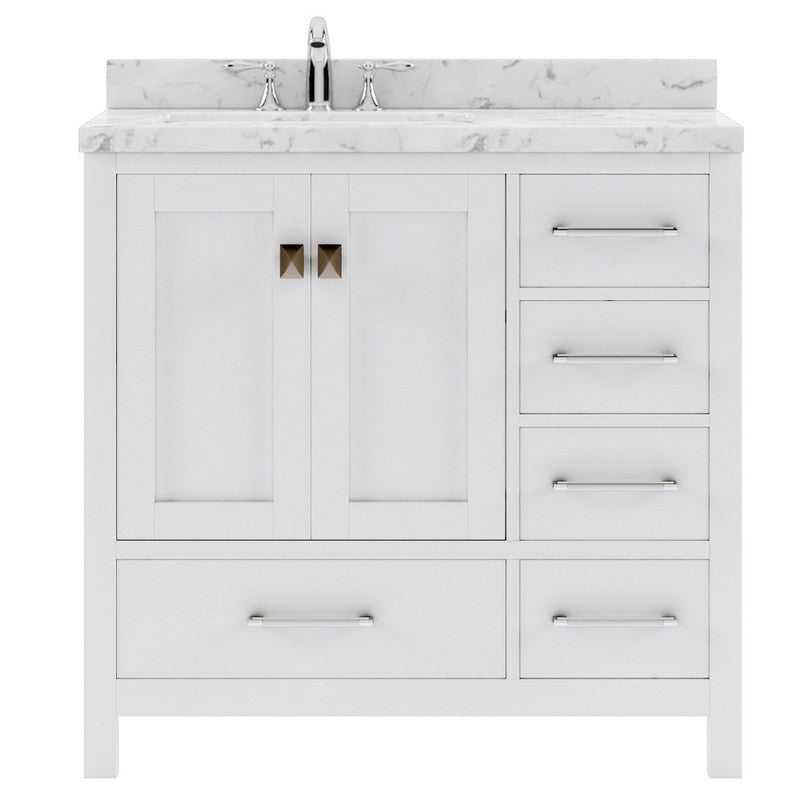 Modern Fittings Caroline Avenue 36" Single Bath Vanity with Cultured Marble Quartz Top and Square Sink