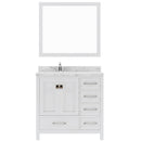 Modern Fittings Caroline Avenue 36" Single Bath Vanity with Cultured Marble Quartz Top and Square Sink Faucet