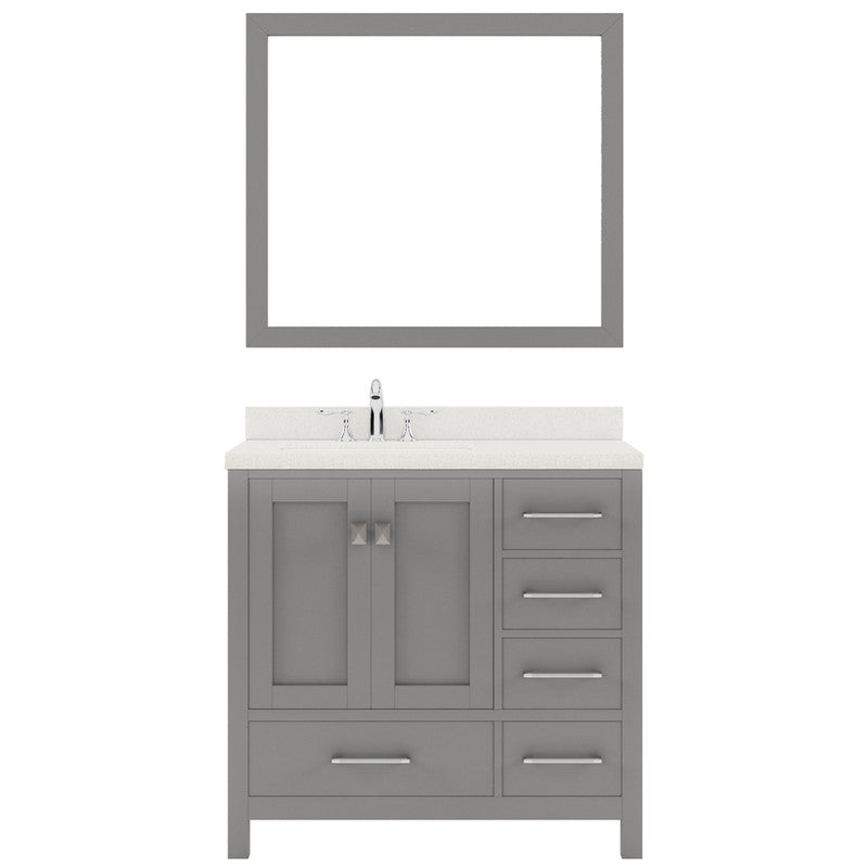 Modern Fittings Caroline Avenue 36" Single Bath Vanity with Quartz Top and Round Sink