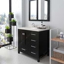 Modern Fittings Caroline Avenue 36" Single Bath Vanity with Quartz Top and Round Sink Faucet