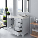 Modern Fittings Caroline Avenue 36" Single Bath Vanity with Quartz Top and Round Sink