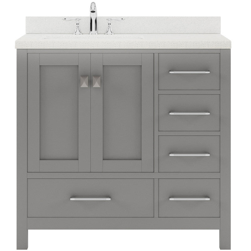 Modern Fittings Caroline Avenue 36" Single Bath Vanity with Quartz Top and Square Sink