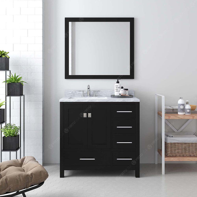 Modern Fittings Caroline Avenue 36" Single Bath Vanity with Marble Top and Round Sink Faucet