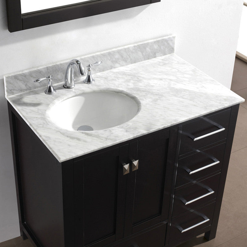 Modern Fittings Caroline Avenue 36" Single Bath Vanity with Marble Top and Round Sink Faucet