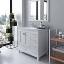 Modern Fittings Caroline Avenue 36" Single Bath Vanity with Marble Top and Round Sink