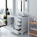 Modern Fittings Caroline Avenue 36" Single Bath Vanity with Marble Top and Square Sink Faucet