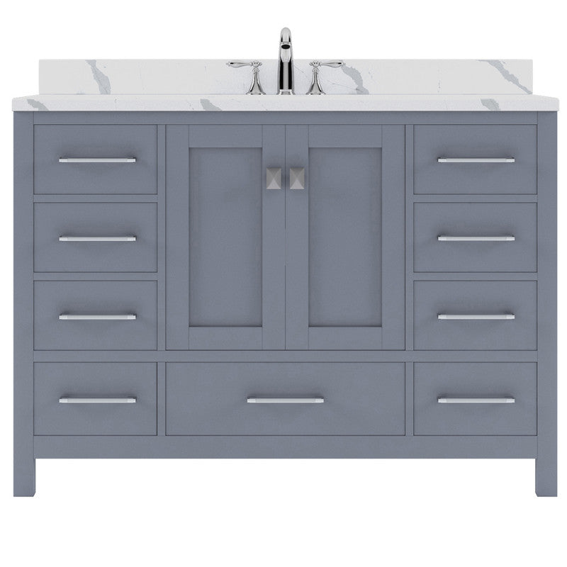 Modern Fittings Caroline Avenue 48" Single Bath Vanity with Calacatta Quartz Top and Round Sink