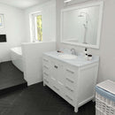 Modern Fittings Caroline Avenue 48" Single Bath Vanity with Calacatta Quartz Top and Round Sink Faucet