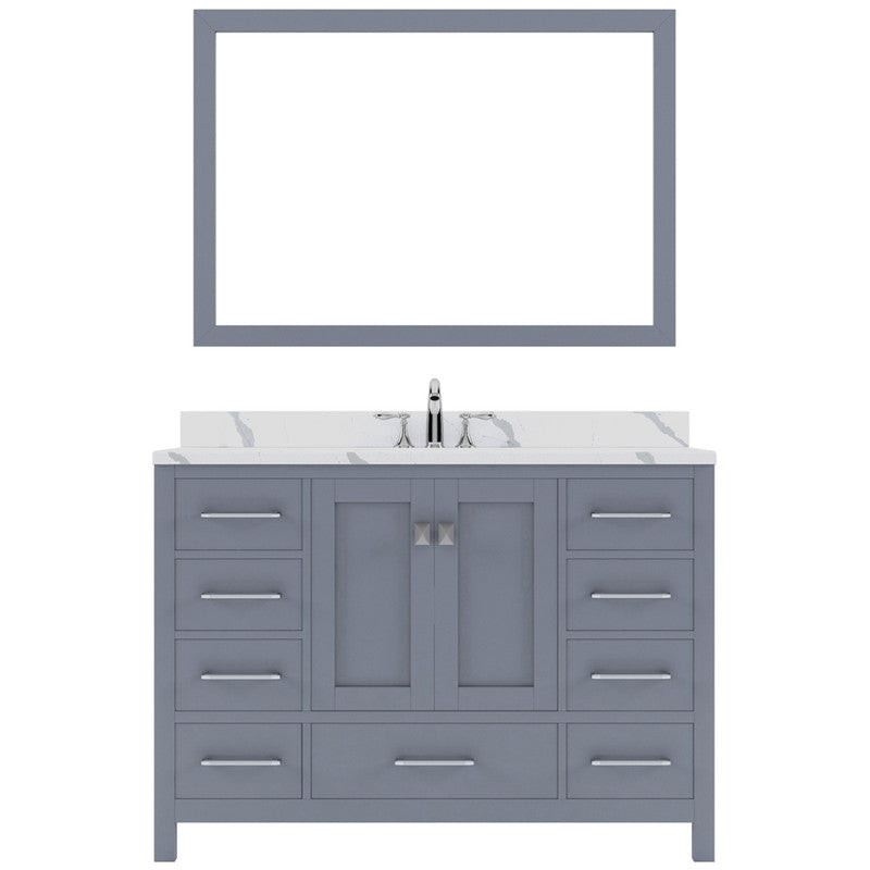 Modern Fittings Caroline Avenue 48" Single Bath Vanity with Calacatta Quartz Top and Square Sink