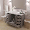 Modern Fittings Caroline Avenue 48" Single Bath Vanity with Cultured Marble Quartz Top and Round Sink Faucet