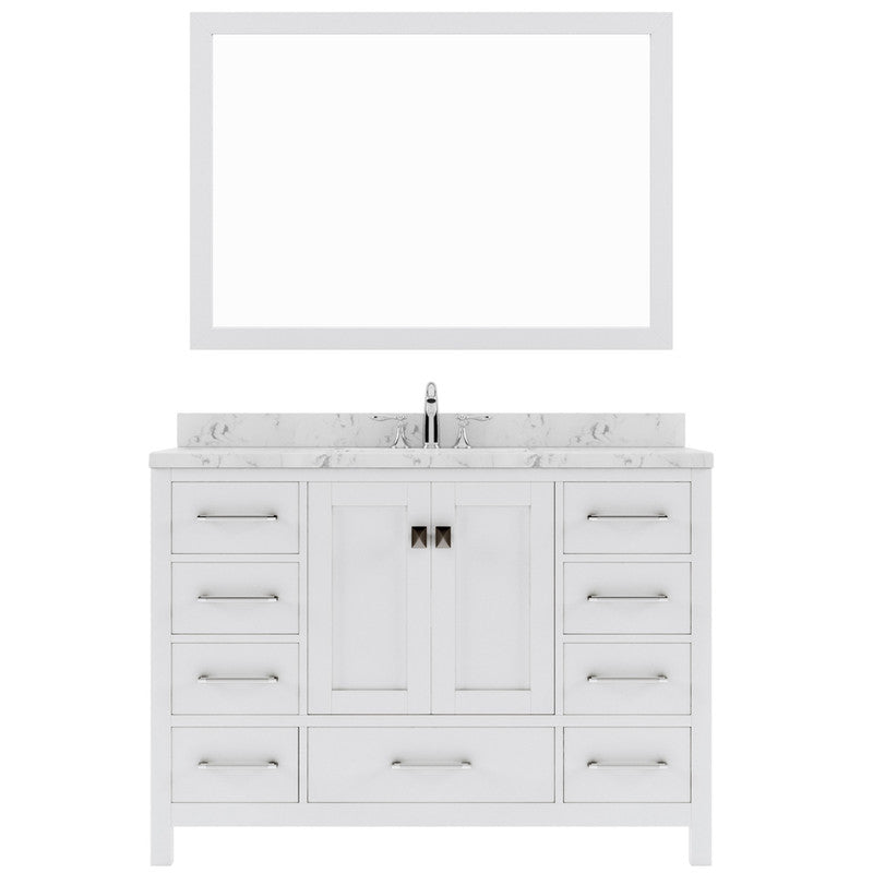 Modern Fittings Caroline Avenue 48" Single Bath Vanity with Cultured Marble Quartz Top and Round Sink Faucet