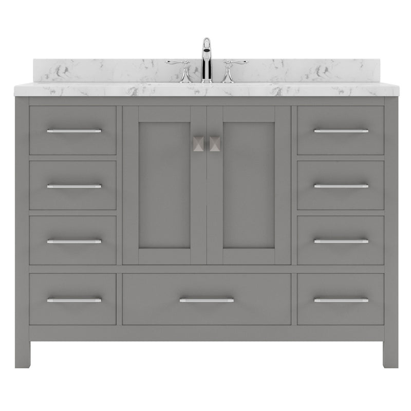 Modern Fittings Caroline Avenue 48" Single Bath Vanity with Cultured Marble Quartz Top and Square Sink