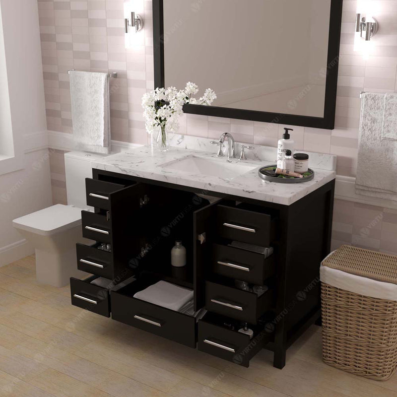 Modern Fittings Caroline Avenue 48" Single Bath Vanity with Cultured Marble Quartz Top and Square Sink Faucet