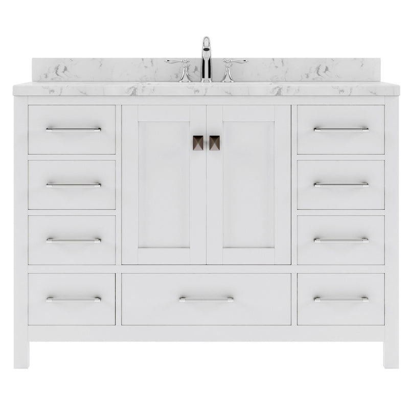 Modern Fittings Caroline Avenue 48" Single Bath Vanity with Cultured Marble Quartz Top and Square Sink