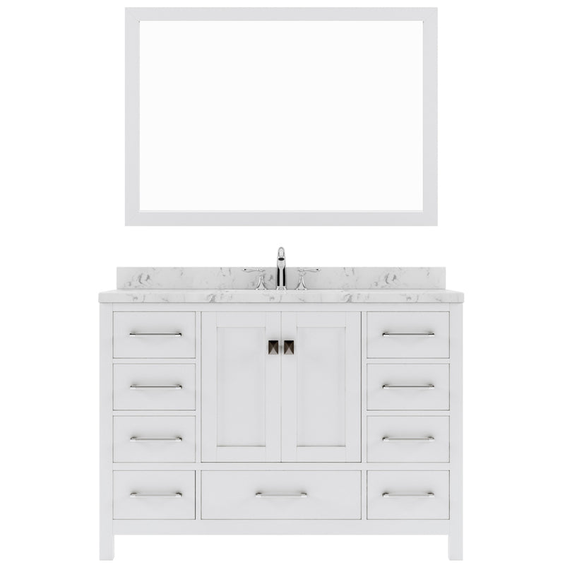 Modern Fittings Caroline Avenue 48" Single Bath Vanity with Cultured Marble Quartz Top and Square Sink Faucet