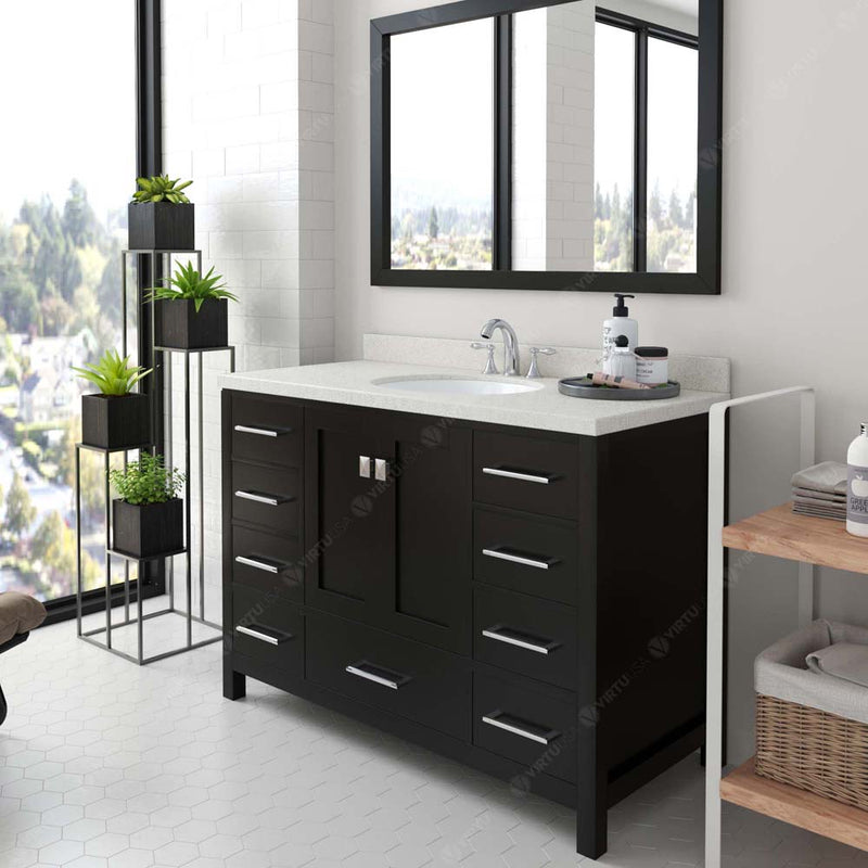 Modern Fittings Caroline Avenue 48" Single Bath Vanity with Quartz Top and Round Sink Faucet